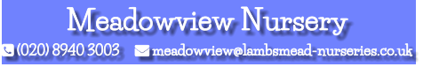 Meadowview Nursery  (020) 8940 3003      meadowview@lambsmead-nurseries.co.uk